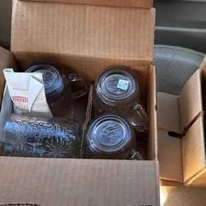 Princess House Fantasia, new crystal mugs four